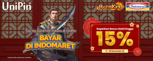Top Up Gold/Ult Tokens di UniPin dan Bayar di Indomaret, Dapatkan Bonus hingga 15% UniPin Credits